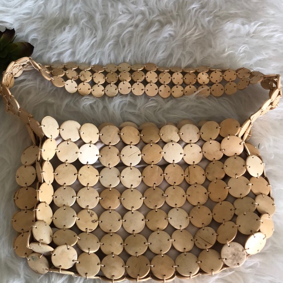 Wooden button natural purse - Picture 4 of 4